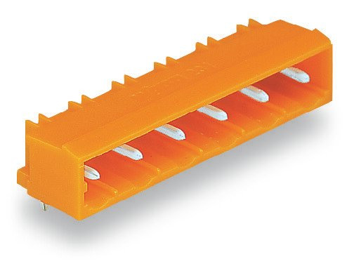 Connecteur mâle tht 1.0 x 1.0 mm solder pin coudé, orange