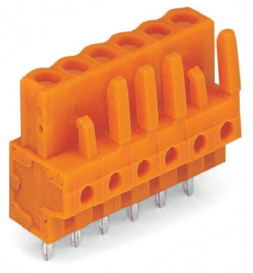 Connecteur femelle tht 0.6 x 1.0 mm solder pin droit, orange