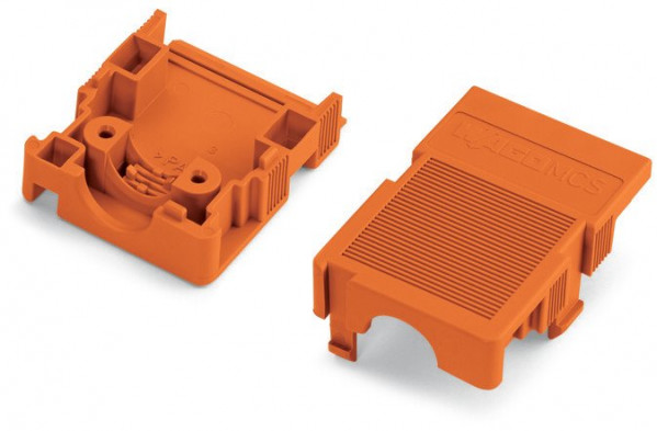 Boîtier décharge traction encliquetable / 4 pôles / pas 7,62 mm / orange