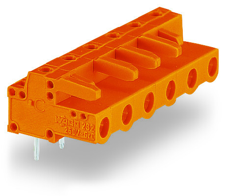 Connecteur femelle coudée + broche, 2 pôles pas 7,62 mm