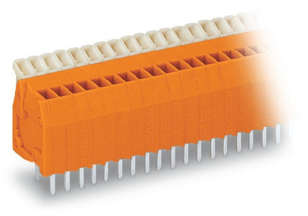 Barrette à bornes ci pas 2,54 mm 12 pôles avec poussoir, orange