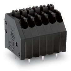 Borne pour circuits imprimés thr bouton-poussoir 0.5mm² pas 2,5mm 3 pôles, noir
