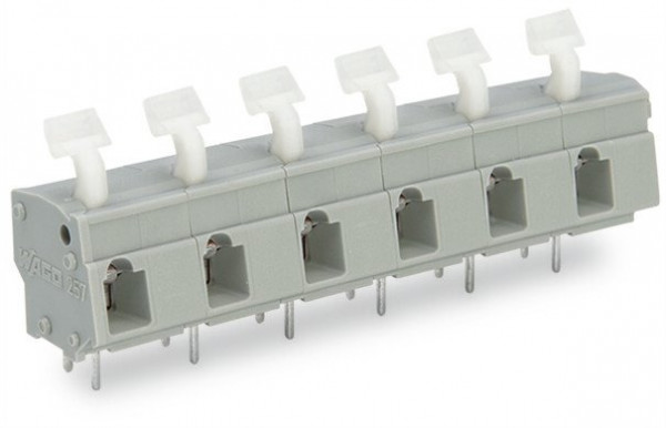 Borne pour circuits imprimés bouton-poussoir 2,5mm² pas 10/10,16mm 9 pôles, gris