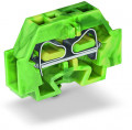 Borne modulaire 2c / 4 mm² / vert-jaune / pied de fixation