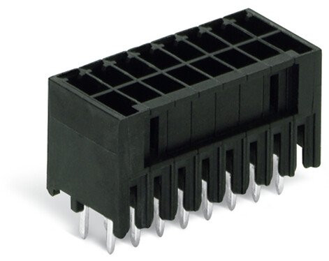 Connecteur mâle thr, 2 rangées 0.8 x 0.8 mm solder pin droit, noir