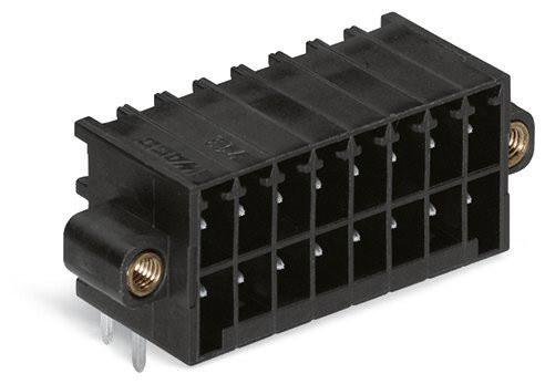 Connecteur mâle thr, 2 rangées 0.8 x 0.8 mm solder pin coudé, noir