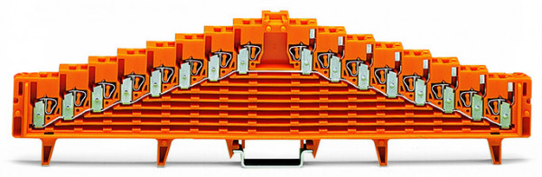 Borne équipotentielle à 8 niveaux orange, pour rail ts35x7.5, sans crochet