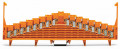 Borne équipotentielle à 8 niveaux orange, pour rail ts35x15, avec crochet