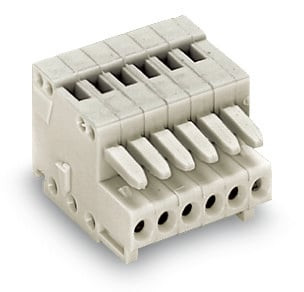 Connecteur femelle micro détrompé / 8 pôles / 0,5 mm² / pas 2,5 mm / gris clair