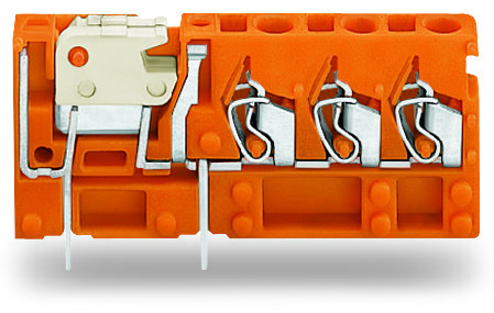 Borne modulaire de mesure sectionnable 3c, support du sectionneur orange, pas 5,