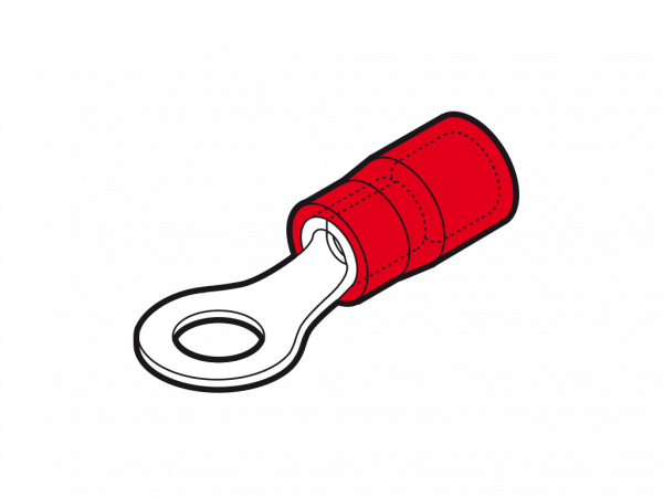 RPM35 - Cosse préisolée ronde rouge (0,25 à 1,5 mm²) - Diam. 3,5 mm