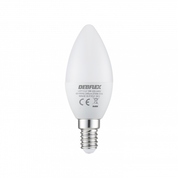 Ampoule c37 smd verre blanc e14 3w 2700k 240lm