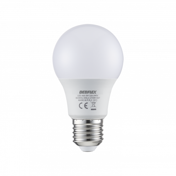 Ampoule a60 smd verre blanc e27 5w 2700k 450lm