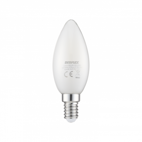 Ampoule c35 filament verre blanc e14 4w 2700k 470lm