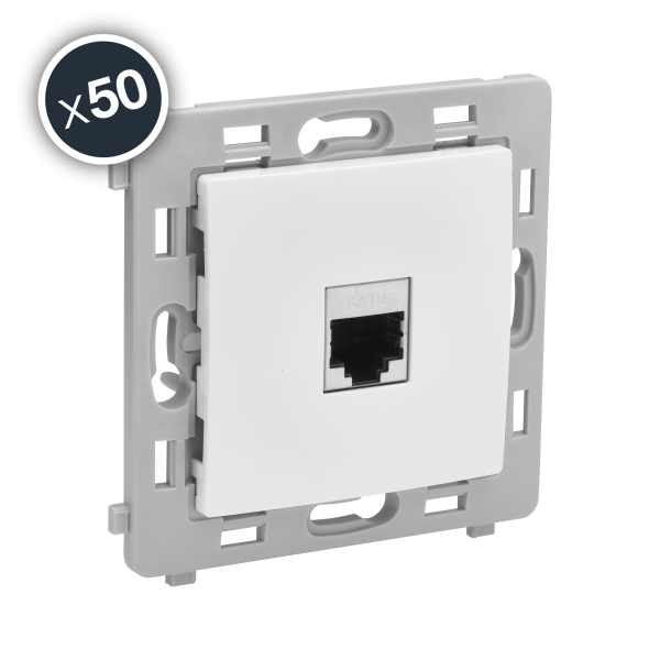 Caly mecanisme prise rj45 cat6 blanc boite de 50