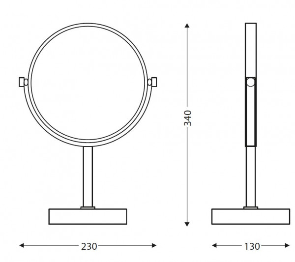 Miroir fiesta chromé sur pied