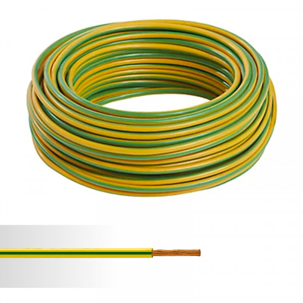 Fil électrique souple HO7V-K 35mm² vert/jaune 