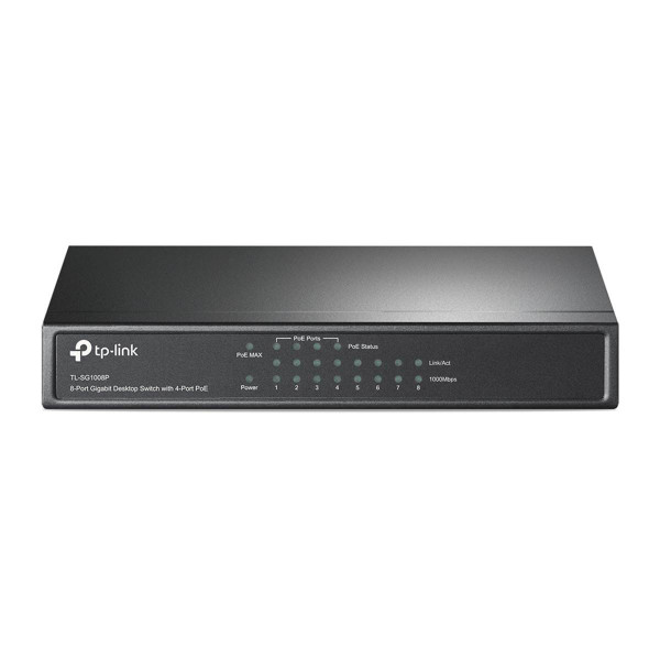 Switch ethernet poe 8 ports gigabit dont 4 poe 57w tp-link tl-sg1008p