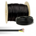 Chute de  5m de Câble électrique rigide U-1000 R2V 4G6mm² noir 