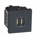 Chargeur Double USB Anthracite 2,4 A Mosaic Legrand