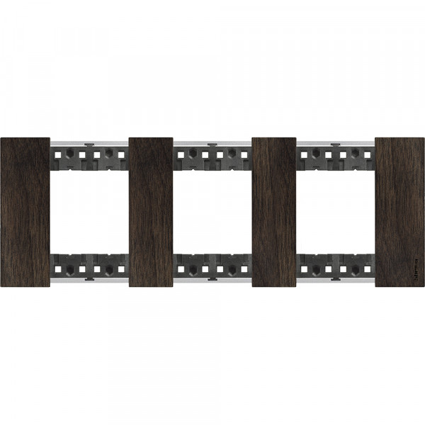 Plaque de finition Living Now Collection Les Noirs matière bois 3x2 modules - finition Noyer