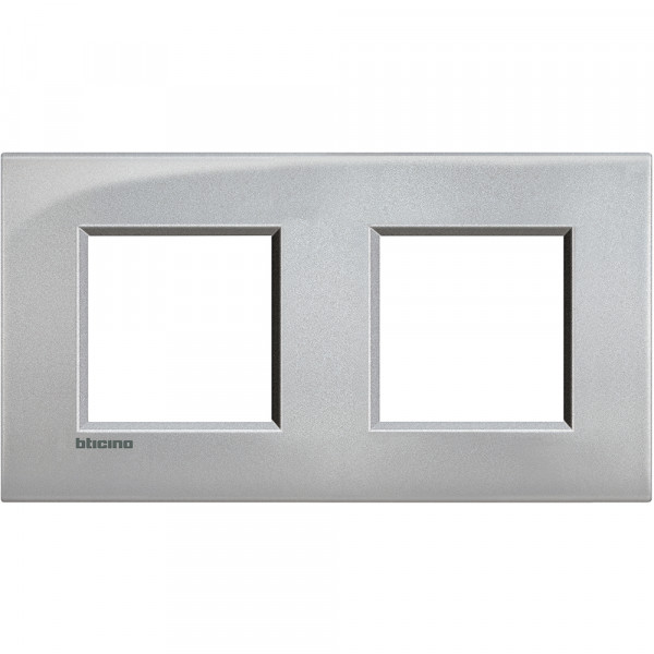 Bticino - plaque livinglight air métal monochrome 2+2 modules horizontal ou vertical - tech