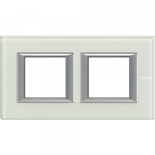 Plaque Axolute Bticino Whice - 2 x 2 modules entraxe 71 H