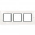 Plaque Axolute Bticino Aluminium blanc - 3 x 2 modules entraxe 71 H