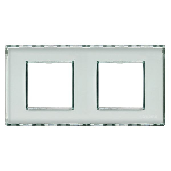 Plaque Rectangulaire 2 x 2 Modules 71 mm Livinglight Kristall BTicino