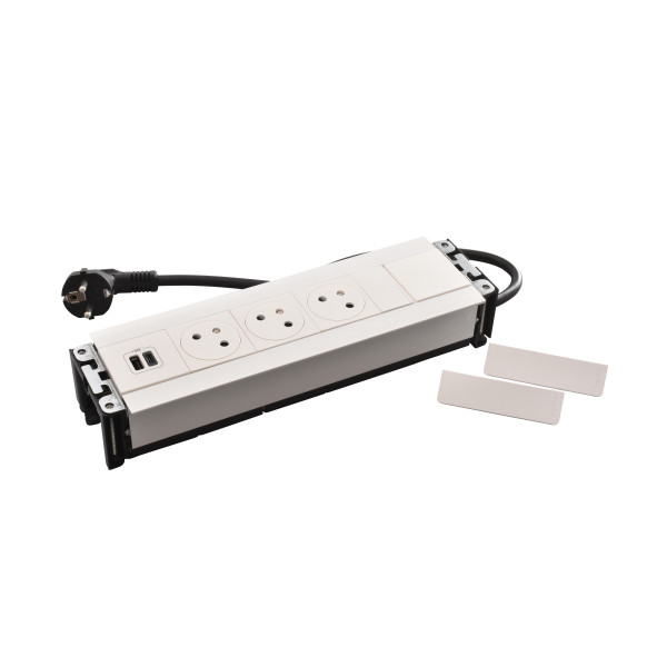 Multilink incara vertical pour mur 3x2p+t + usb a+c - blanc