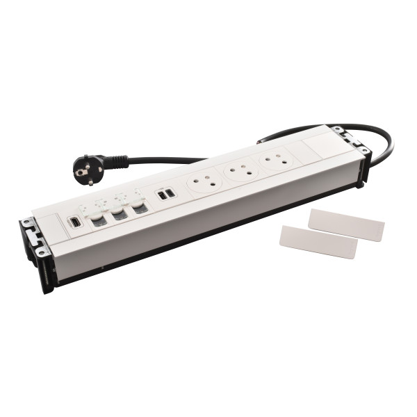 Multilink incara mural vertical 3x2p+t + usb a+c + rj45 + hdmi - blanc