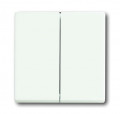 Plaque centrale interrupteur double blanc studio mat