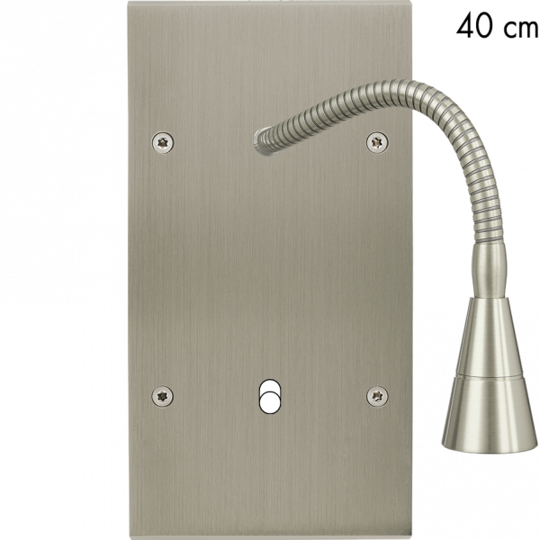 Façade Confidence Laiton  Nickel Satiné double verticale 1 basculeur + Liseuse 40 (252-418)