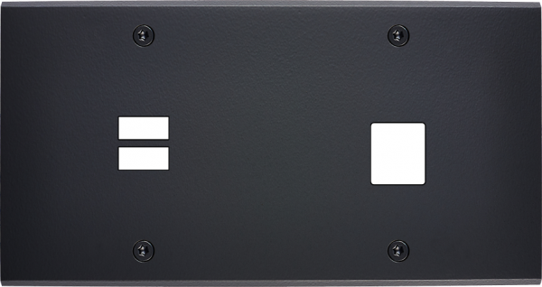 Façade confidence laiton noir mat double horizontale ouverture pour chargeur double usb 1 média à vis