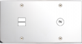 Façade confidence laiton chrome double horizontale ouverture pour chargeur double usb 1 tv à vis