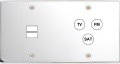 Façade confidence laiton chrome double horizontale ouverture pour chargeur double usb 1 tv-fm-sat à vis