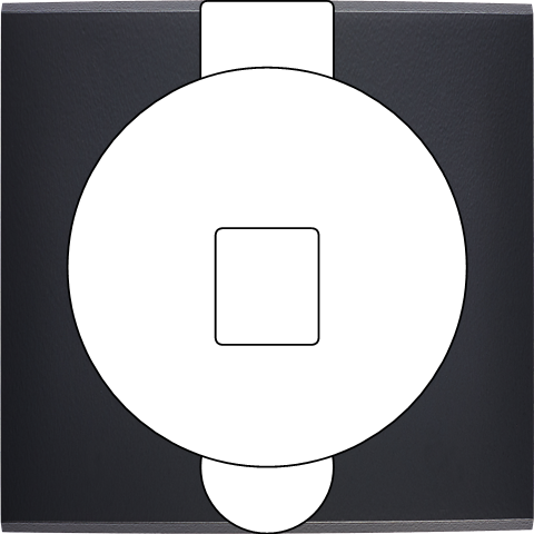 Façade confidence laiton noir mat simple prise sol 1 emplacement pour chargeur usb ou média