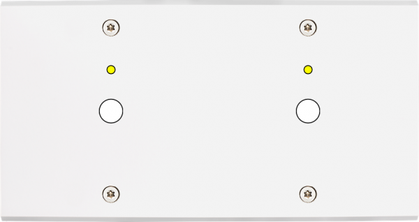 Façade confidence laiton blanc double horizontale 1 bouton push+led 1 bouton push+led à vis