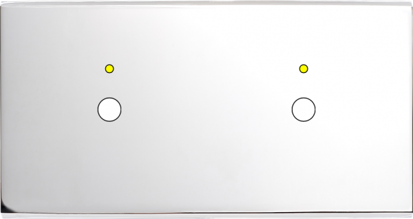 Façade confidence laiton chrome miroir double horizontale 1 bouton push+led 1 bouton push+led magnétique