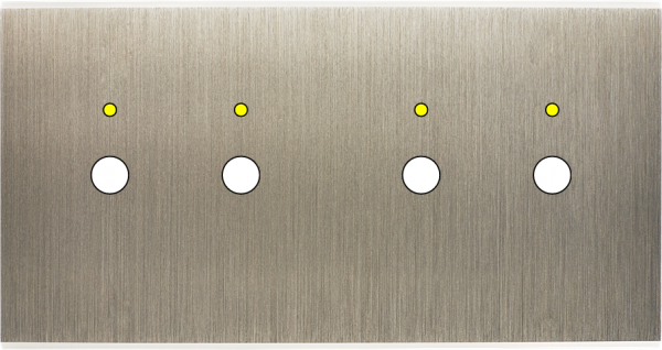 Façade confidence laiton acier brossé double horizontale 2 boutons push+led 2 boutons push+led magnétique