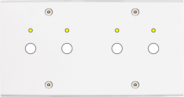 Façade confidence laiton blanc double horizontale 2 boutons push+led 2 boutons push+led à vis