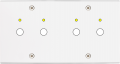Façade confidence laiton blanc double horizontale 2 boutons push+led 2 boutons push+led à vis