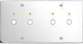 Façade confidence laiton chrome miroir double horizontale 2 boutons push+led 2 boutons push+led à vis