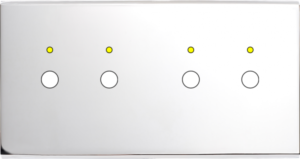 Façade confidence laiton chrome miroir double horizontale 2 boutons push+led 2 boutons push+led magnétique