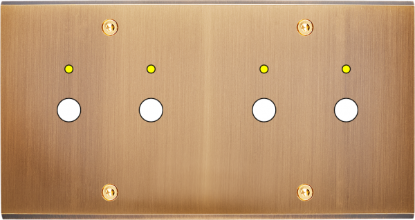 Façade confidence laiton vieux bronze double horizontale 2 boutons push+led 2 boutons push+led à vis