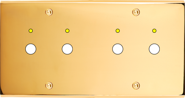 Façade confidence laiton or miroir double horizontale 2 boutons push+led 2 boutons push+led à vis