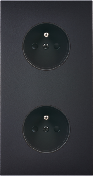 Façade Confidence Laiton  Noir double verticale PC PC sans vis (280-408M)