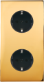 Façade confidence laiton or miroir double verticale 1 prise schuko 1 prise schuko magnétique