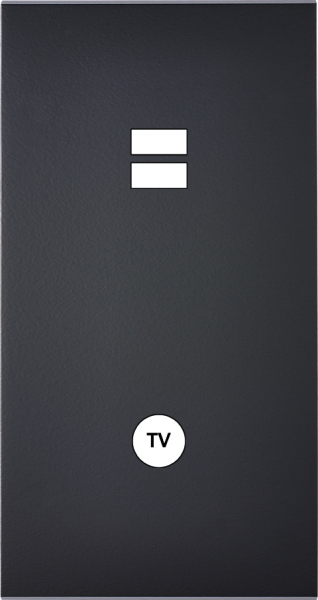 Façade confidence laiton noir mat double verticale ouverture pour chargeur double usb 1 tv 