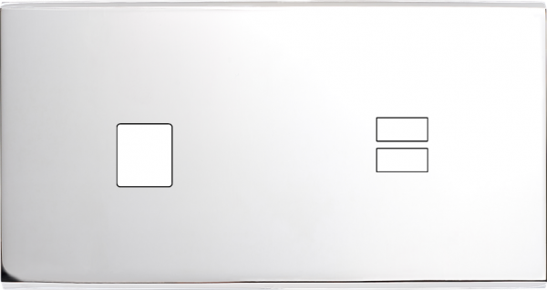 Façade confidence laiton chrome double horizontale 1 média ouverture pour chargeur double usb 